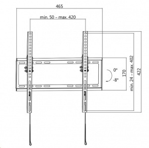 LogiLink TV tartó falikonzol dönthető 32–55" max 35 kg fekete (BP0010)