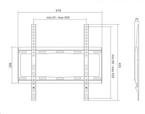 LogiLink TV tartó fali konzol fix, 32–55" max 40 kg fekete (BP0011)