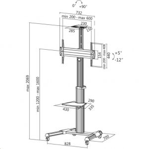 LogiLink TV állvány 37–65" max 50 kg állítható magasság (BP0025)