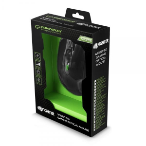 Esperanza MX205 FIGHTER optikai egér fekete-zöld USB (EGM205G)