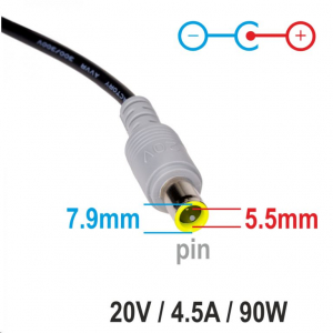 Akyga Notebook autós adapter 90W Lenovo (AK-ND-39)