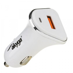 Akyga USB-s hálózati töltő adapter USB fehér (AK-CH-07)