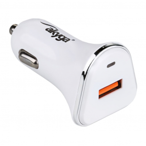 Akyga USB-s hálózati töltő adapter USB fehér (AK-CH-07)