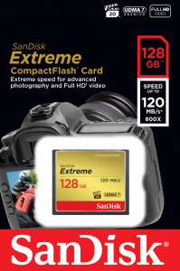 128GB Compact Flash Sandisk Extreme (SDCFXSB-128G-G46 / 124095)