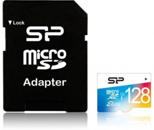 128GB microSDXC Silicon Power Elite CL10 + adapter (SP128GBSTXBU1V20SP)