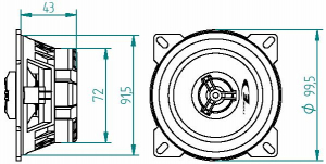 Alpine SXE-1025S 2 utas koaxiális hangszóró 10cm