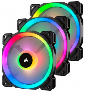 Corsair LL120 RGB 120mm PWM ház hűtő ventilátor 3db LED szabályozóval (CO-9050072-WW)
