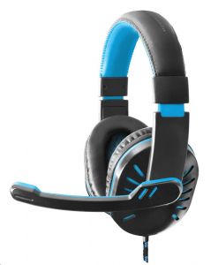 Esperanza EGH330B CROW Gamer mikrofonos fejhallgató fekete-kék