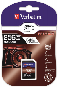 256GB SDXC Verbatim CL10 UHS-I Premium memóriakártya (44026)