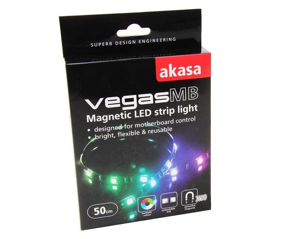 Akasa Vegas MB mágneses ledszalag 50cm RGB (AK-LD05-50RB)