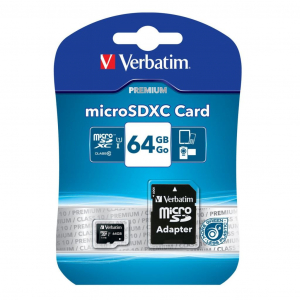 64GB microSDXC memóriakártya Verbatim + adapter (Class 10) (44084)