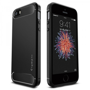 Spigen Rugged Armor Apple iPhone SE/5s/5 hátlaptok fekete  (041CS20167)