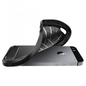 Spigen Rugged Armor Apple iPhone SE/5s/5 hátlaptok fekete  (041CS20167)