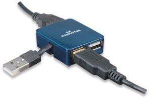 Manhattan USB 2.0 Hub 4 portos kék (160605)