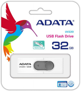 Pen Drive 32GB ADATA UV220 USB 2.0 White/Gray (AUV220-32G-RWHGY)