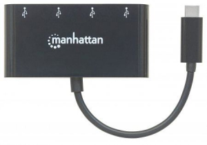 USB elosztó UB 4 port USB 3.1 MANHATTAN "SuperSpeed USB 3.1 Type-C Hub"  fekete