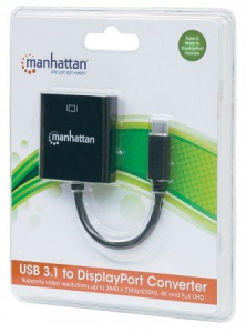 USB elosztó UB 4 port USB 3.1 MANHATTAN "SuperSpeed USB 3.1 Type-C Hub"  fekete