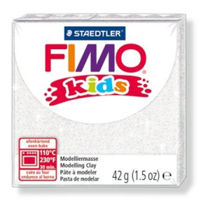 FIMO "Kids" gyurma 42g égethető glitteres fehér (8030-052)