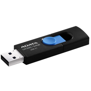 Pen Drive 64GB ADATA UV320 USB 3.1 fekete-kék (AUV320-64G-RBKBL)