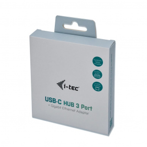 i-tec USB C Metal 3 portos HUB Gigabit Ethernet (C31METALG3HUB)
