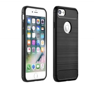 Forcell Carbon Apple iPhone 5/5S/SE hátlaptok fekete  (21191)