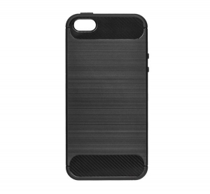 Forcell Carbon Apple iPhone 5/5S/SE hátlaptok fekete  (21191)