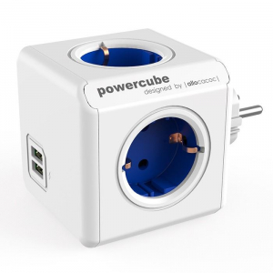 Allocacoc PowerCube Original USB h&aacute;l&oacute;zati eloszt&oacute; feh&eacute;r-k&eacute;k  (1202BL/DEOUPC)