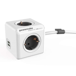 Allocacoc PowerCube Extended USB hálózati elosztó 3m fehér-szürke  (1407/DEEUPC)