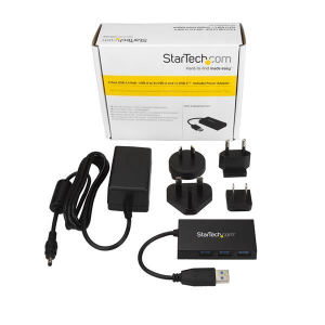 StarTech.com 4 portos USB 3.0 Hub fekete (HB30A3A1CSFS)