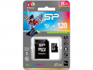 128GB microSDXC Silicon Power Elite UHS1 + adapter (SP128GBSTXBU1V10SP)