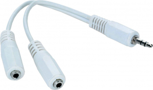 Gembird Cablexpert Adapter Stereo jack male 3.5 mm --> 2 x Stereo jack female 3.5 mm (CCA-415W)