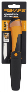 Fiskars 156017 általános kés tokba épített élezővel (1023618)
