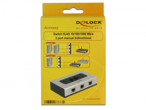 DeLock RJ45 10/100/1000 2 port manual switch  (87673)