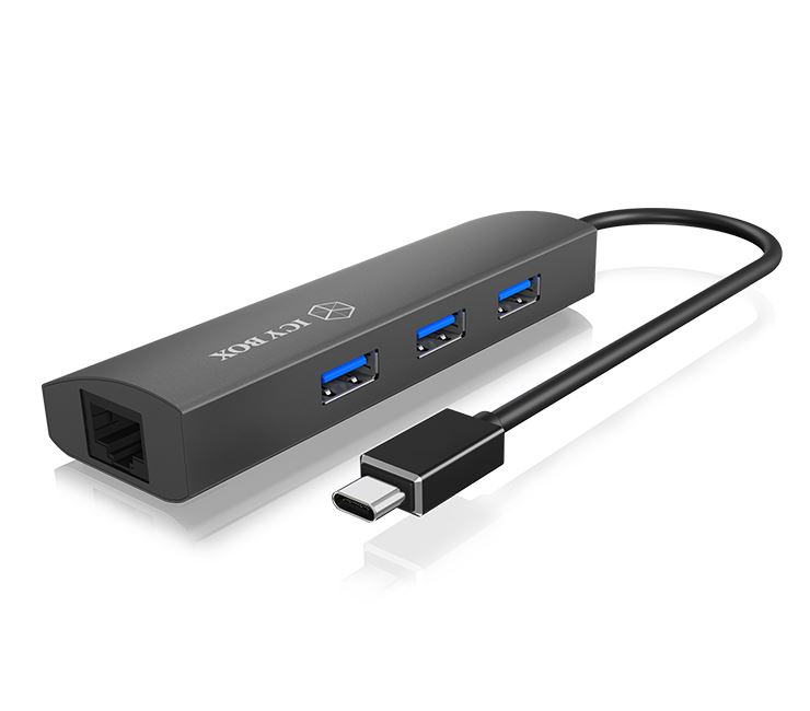 RaidSonic 3x Port USB 3.0 + Gigabit-LAN Hub (IB-HUB1406-C)