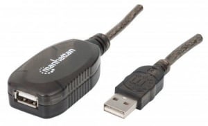 Manhattan USB 2.0 aktív hosszabító kábel 20m (150958)