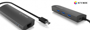 RaidSonic 3x Port USB 3.0 + Gigabit-LAN Hub (IB-HUB1406-C)