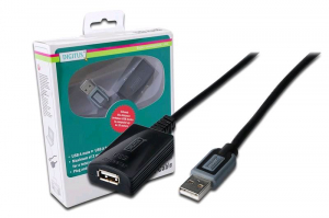 Digitus kábel repeater USB 2.0  1x male USB A-type, 1x female USB A-type 10m (DA-73100)