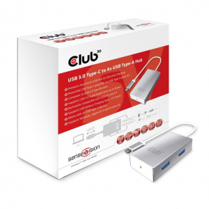 CLUB3D SenseVision 4 portos USB 3.0 C HUB (CSV-1541)