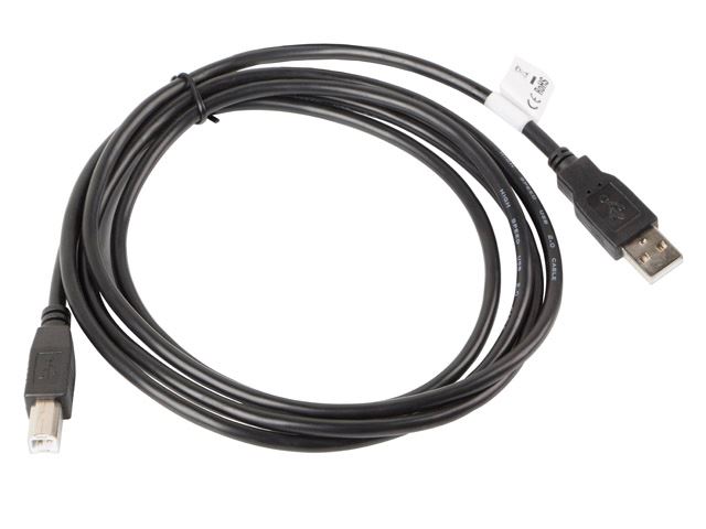 Lanberg USB 2.0 A-B összekötő kábel 1.8m fekete (CA-USBA-10CC-0018-BK)