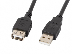Lanberg USB 2.0 AM-AF hosszabbító kábel 1.8m fekete (CA-USBE-10CC-0018-BK)