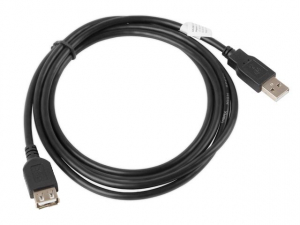 Lanberg USB 2.0 AM-AF hosszabbító kábel 1.8m fekete (CA-USBE-10CC-0018-BK)