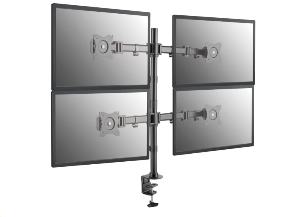 Equip 650117 Monitor tartó konzol 13-27" 8kg/kar, 4 monitor, dönthető, forgatható, állítható magasság fekete