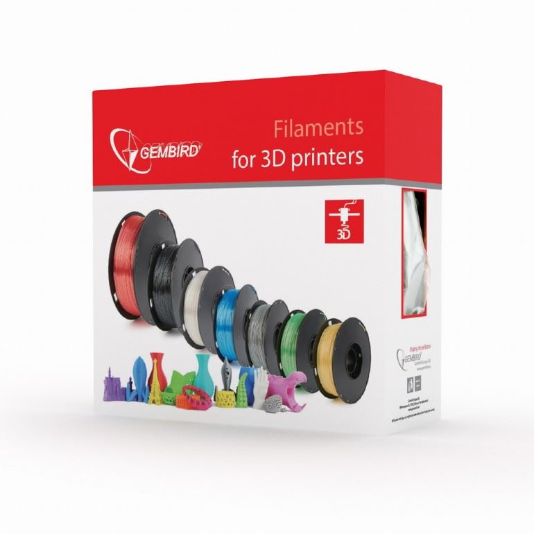 Gembird PLA filament 1.75mm, 1kg fluoreszkáló piros (3DP-PLA1.75-01-FR)