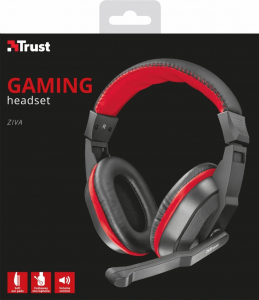 Trust Ziva gamer headset fekete-piros (21953)