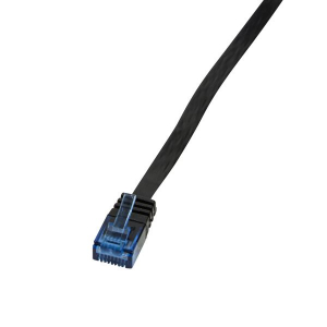 LogiLink U/UTP SlimLine lapos patch kábel Cat.6 0.50m fekete  (CF2023U)