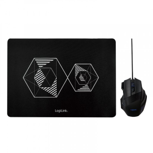LogiLink ID0162 Gaming optikai egér + egérpad fekete USB