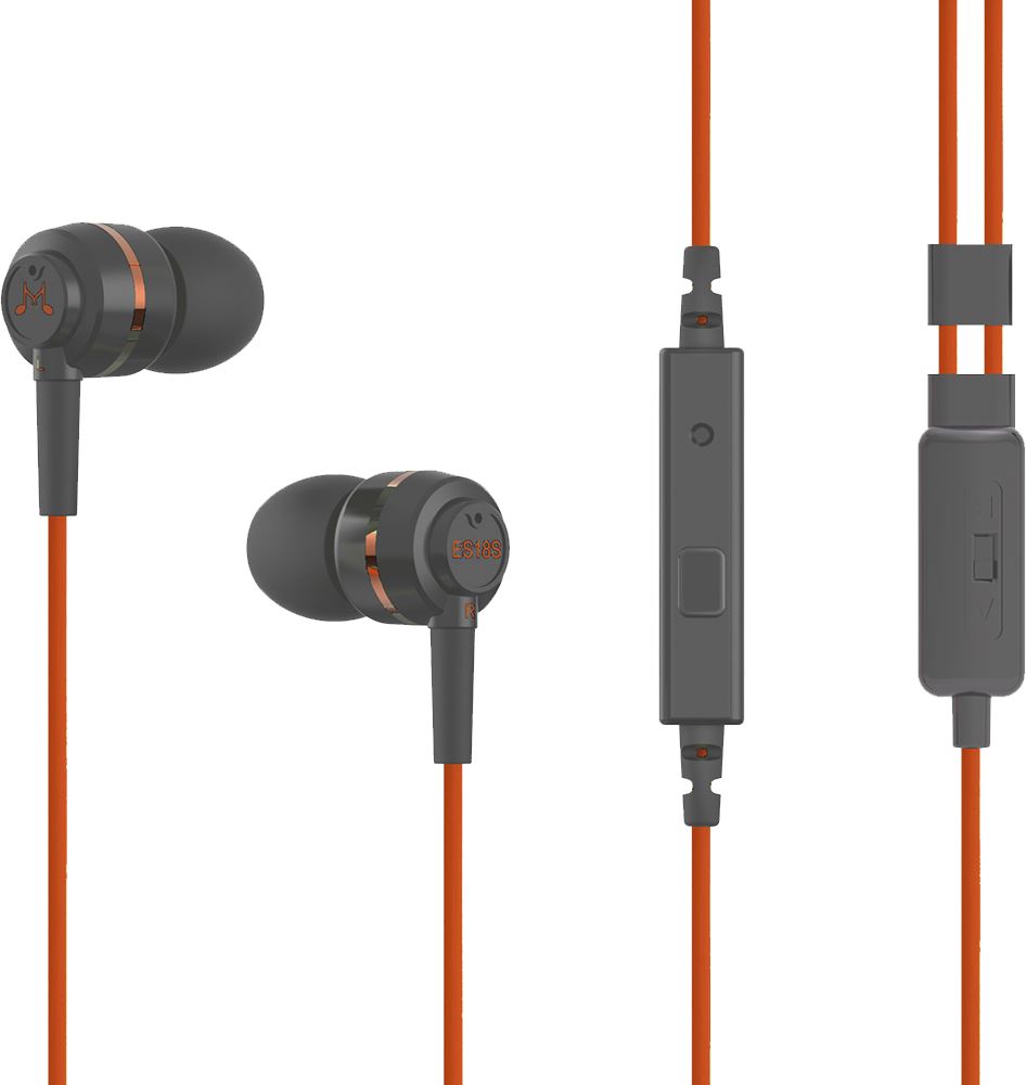 SoundMAGIC ES18S In-Ear mikrofonos fülhallgató szürke-narancs (SM-ES18S-02)