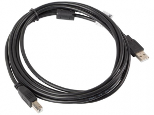 Lanberg USB 2.0 A-B összekötő kábel 3m ferrite fekete (CA-USBA-11CC-0030-BK)