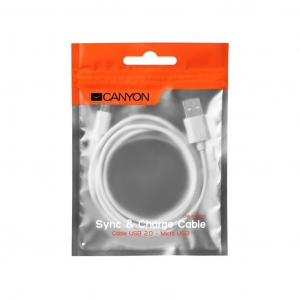 Canyon CNE-USBM1W Micro USB - USB 2.0 adat/töltőkábel 1m fehér