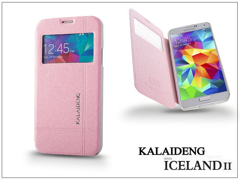Kalaideng Iceland 2 Series View Cover Samsung SM-G900 Galaxy S5 flipes tok pink (KD-0158)